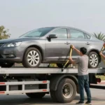 How to transport a car on a trailer