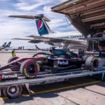 How are f1 cars transported overseas